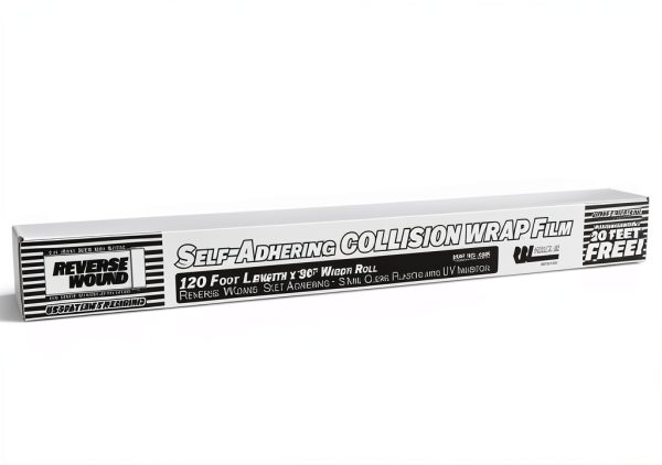 RBL Products 428R Collision Wrap Film 36" x 120' – Self-Adhesive Protective Plastic Film for Damaged Vehicles – UV Resistant, Clear Auto Wrap Barrier-2