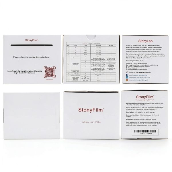 stonylab Lab Sealing Film, 10cm Wide x 38m Long, Flexible and Highly Stretchable (Over 500%), Self-Adhesive Film for Secure Lab Container, Prevents Leakage and Evaporation-7